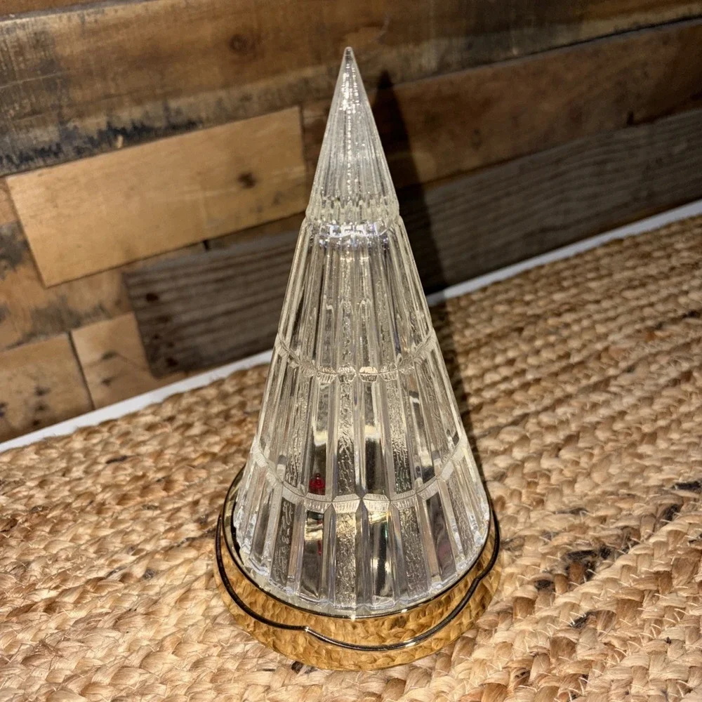 VTG AVON 1990 Crystal Holiday Tree Color Changing Battery Powered Lights w/ Box
